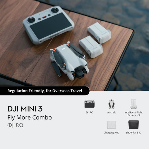 DJI Mini 3 Fly More Combo مع وحدة تحكم DJI RC-N1 – كاميرا 4K، بطارية عمر طويلة، وميزات متقدمة 