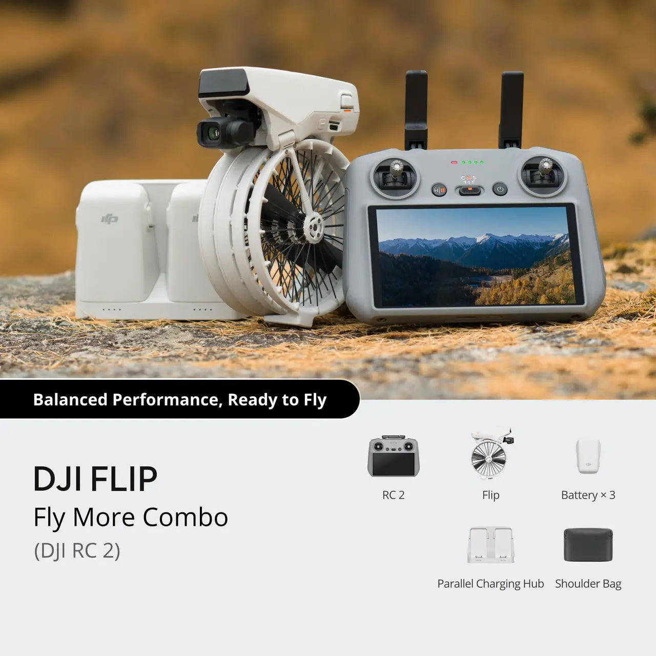DJI Flip Fly More Combo (DJI RC 2) | درون فليب كومبو سمارت ريموت ذكي.