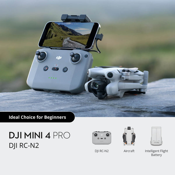 DJI Mini 4 Pro مع وحدة تحكم DJI RC-N2 – طائرة درون متطورة، كاميرا 4K، وميزات للطيران 