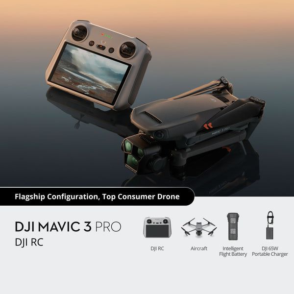 DJI Mavic 3 Pro مع وحدة تحكم DJI RC – طائرة درون متقدمة، كاميرا 4K، وأداء الطيران فائق التوهج 