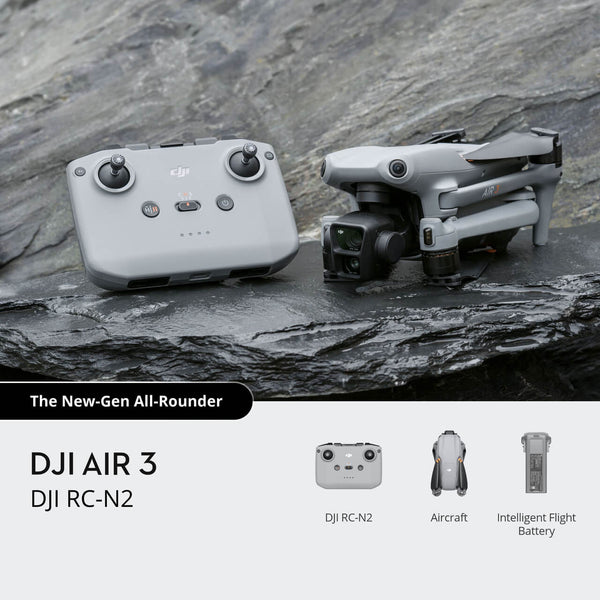 DJI Air 3 مع وحدة تحكم DJI RC-N2 – طائرة درون متقدمة بكاميرا 4K وبطارية عمر 