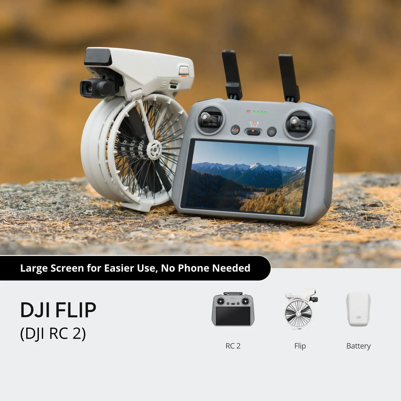DJI Flip (DJI RC 2) | درون فليب ستاندر ريموت ذكي.